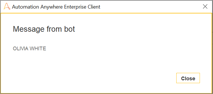 Output of the converted value