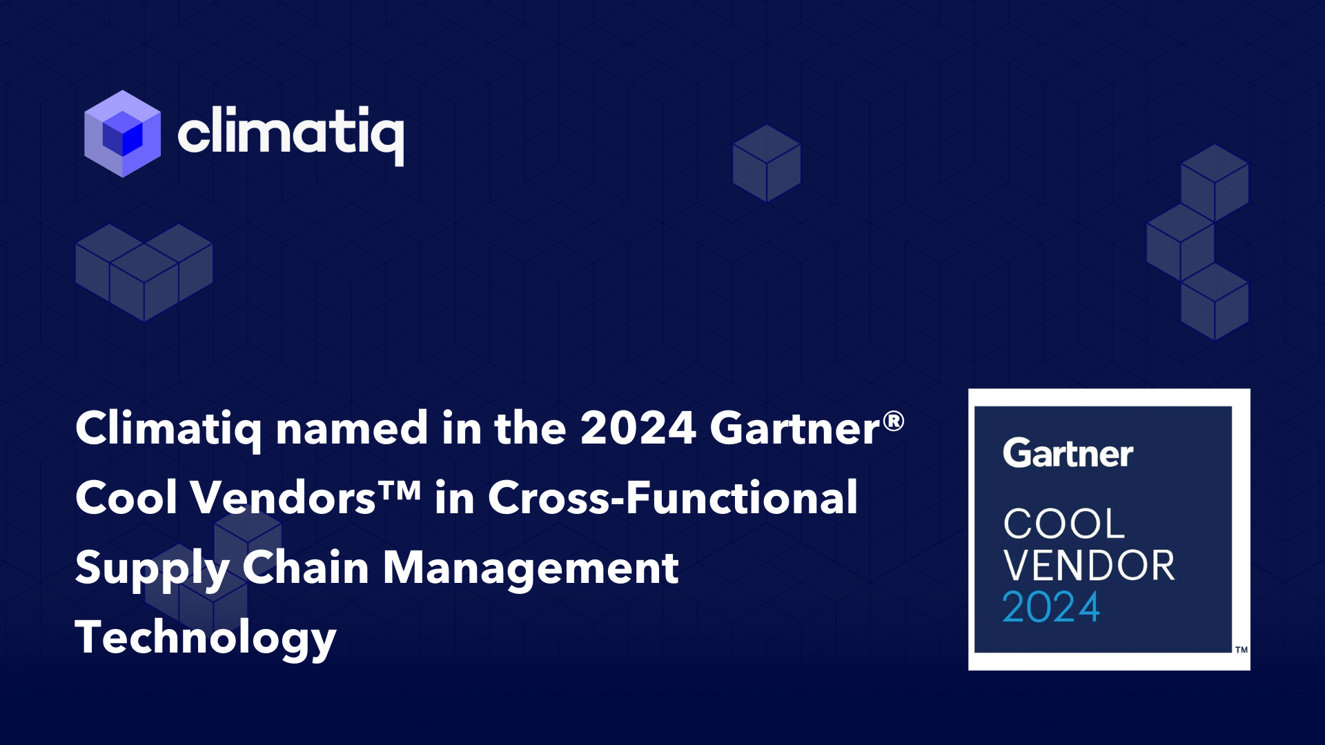 Climatiq named in the 2024 Gartner® Cool Vendors™ in Cross-Functional Supply Chain Management Technology