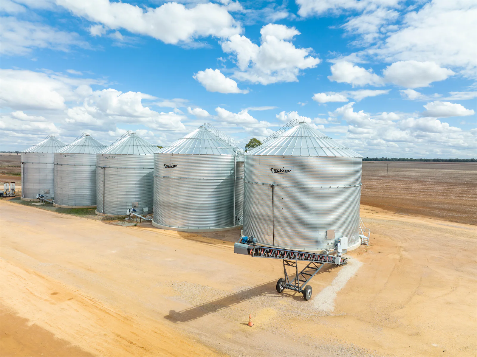 A group of silos storing grain in Australia