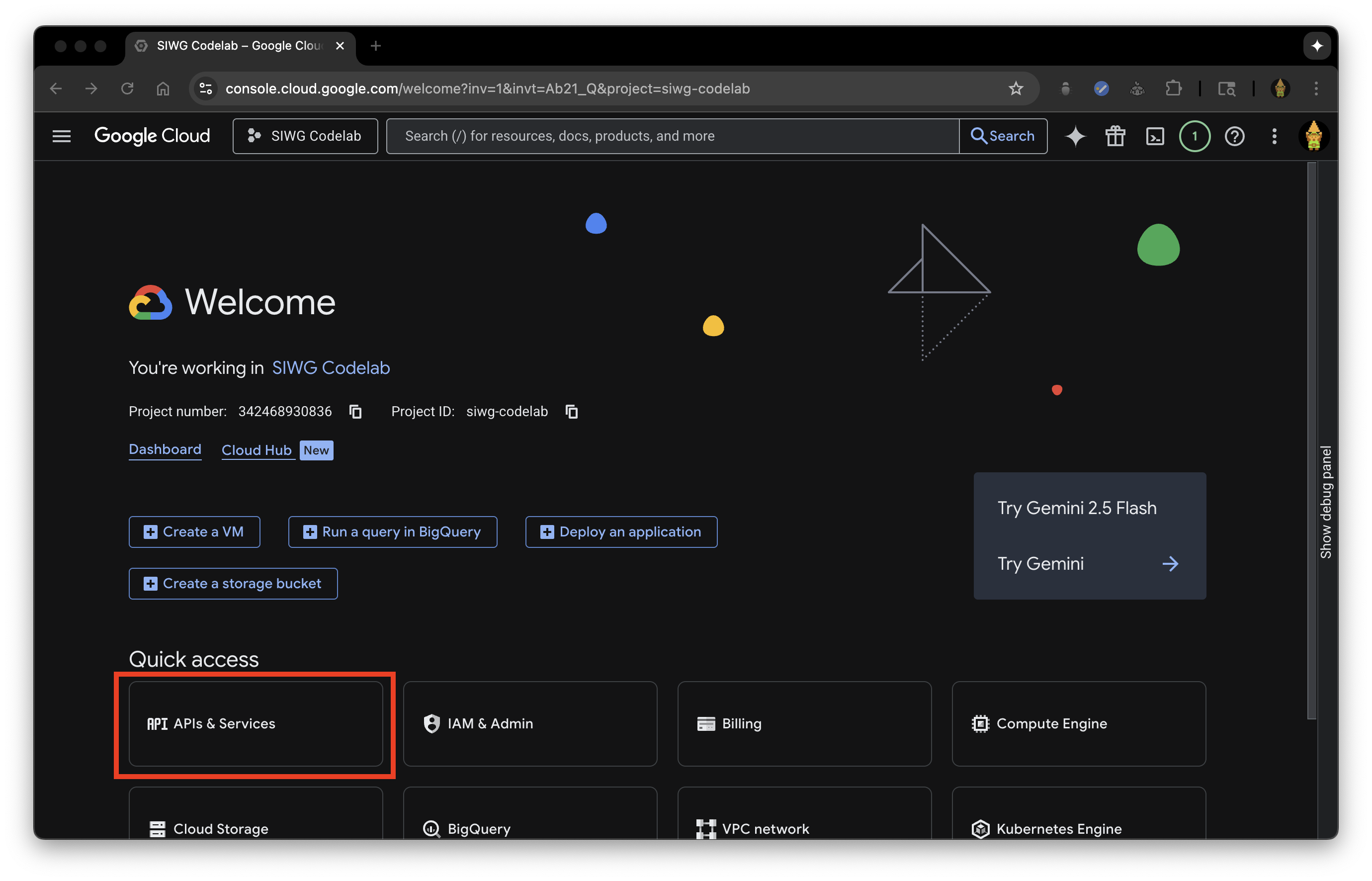 API และบริการของ GCP