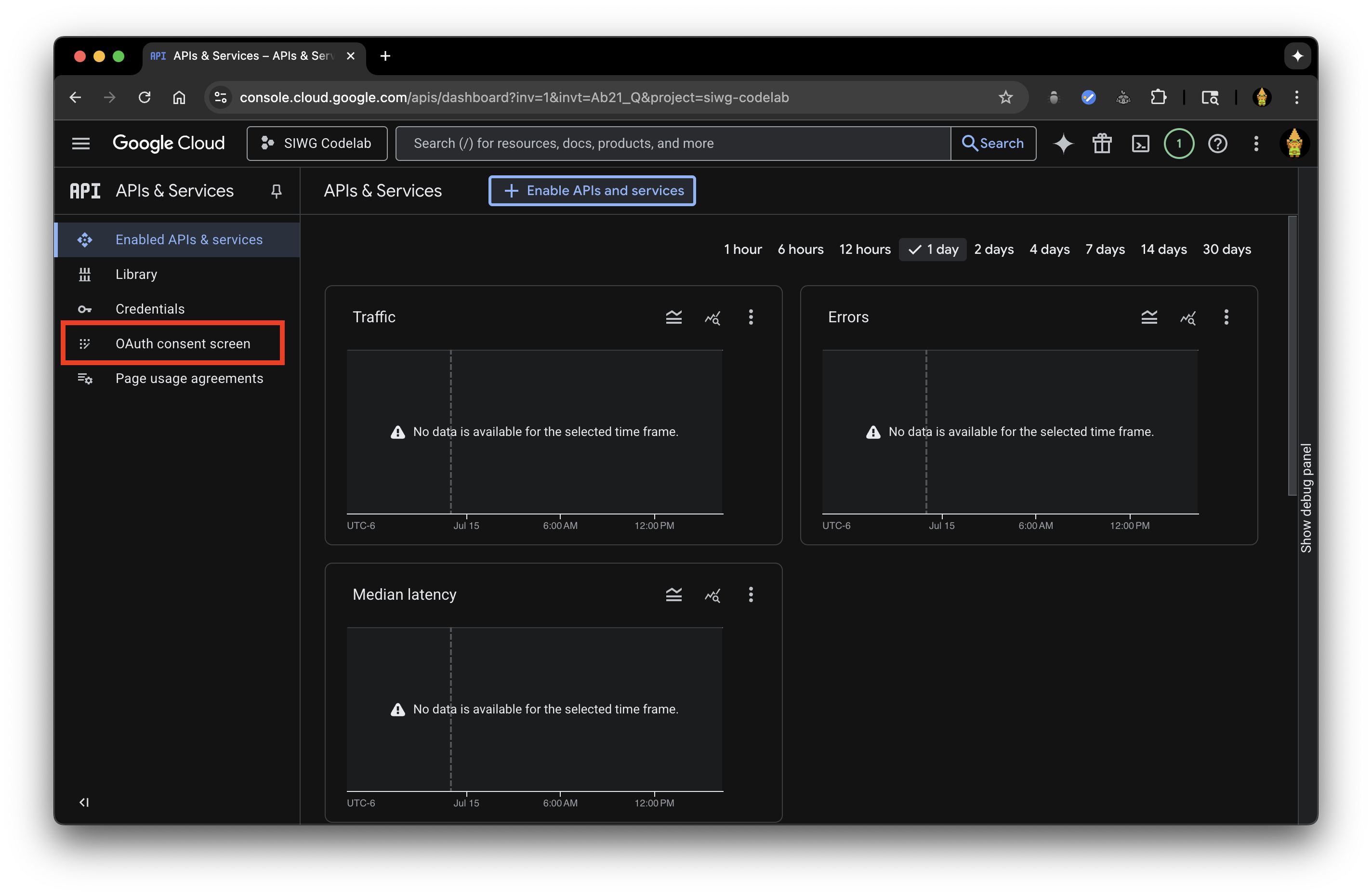 หน้าจอขอความยินยอม OAuth ของ GCP