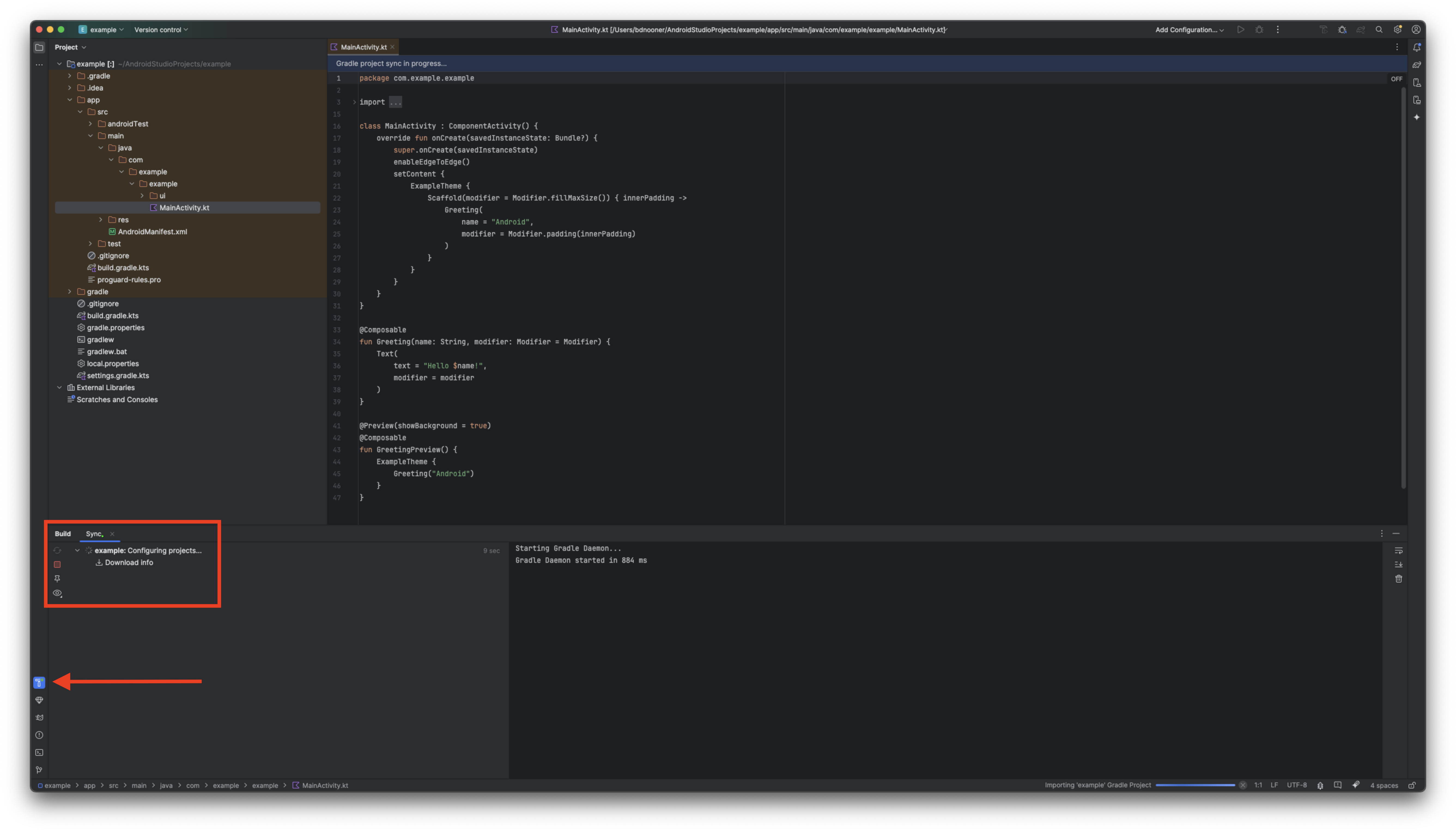 Android Studio-Projektentwicklung