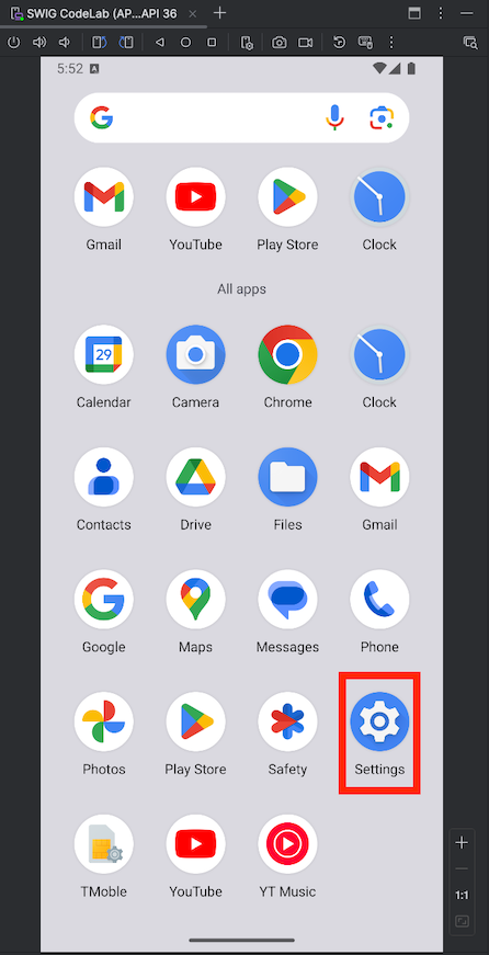 Settings app