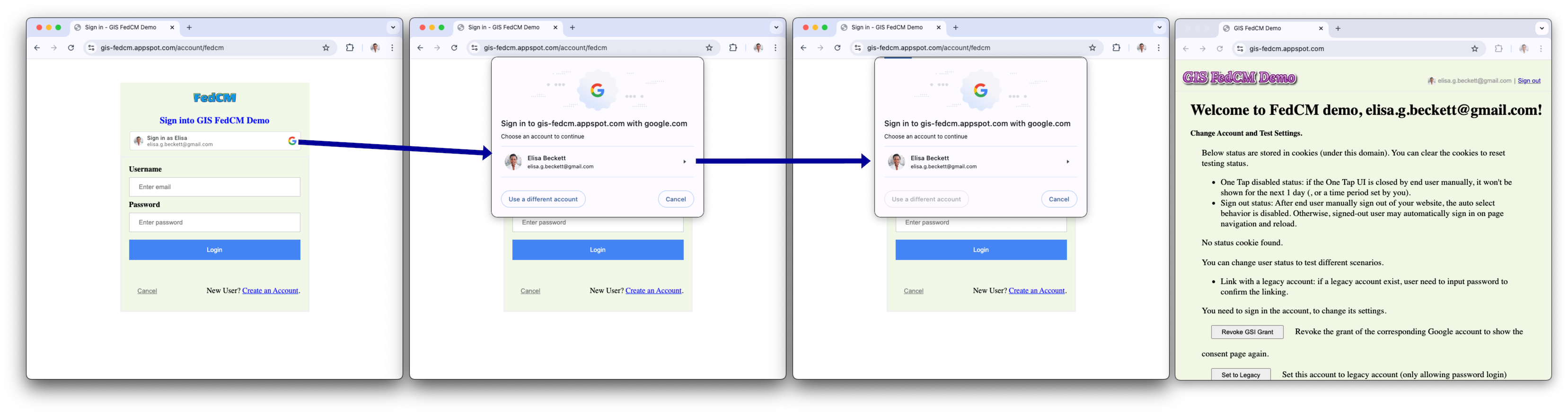 Khi FedCM được bật – Hành trình của người dùng cũ đã có phiên hoạt động trên Google