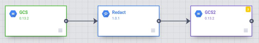 Verbinden Sie den Knoten „Redact“ mit dem zweiten Cloud Storage-Knoten.