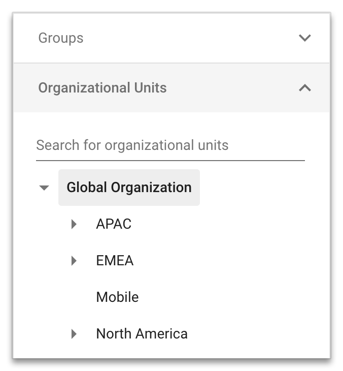 Choose a Group or Organizational Unit Choose a Group or Organizational Unit