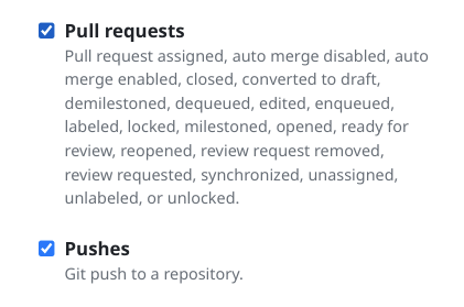 Casillas de verificación de GitHub para solicitudes de extracción y envíos