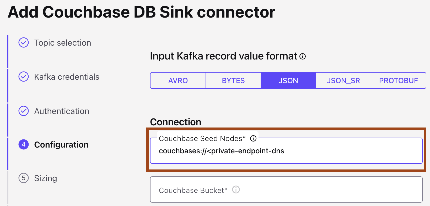 Create Couchbase DB Sink Connector