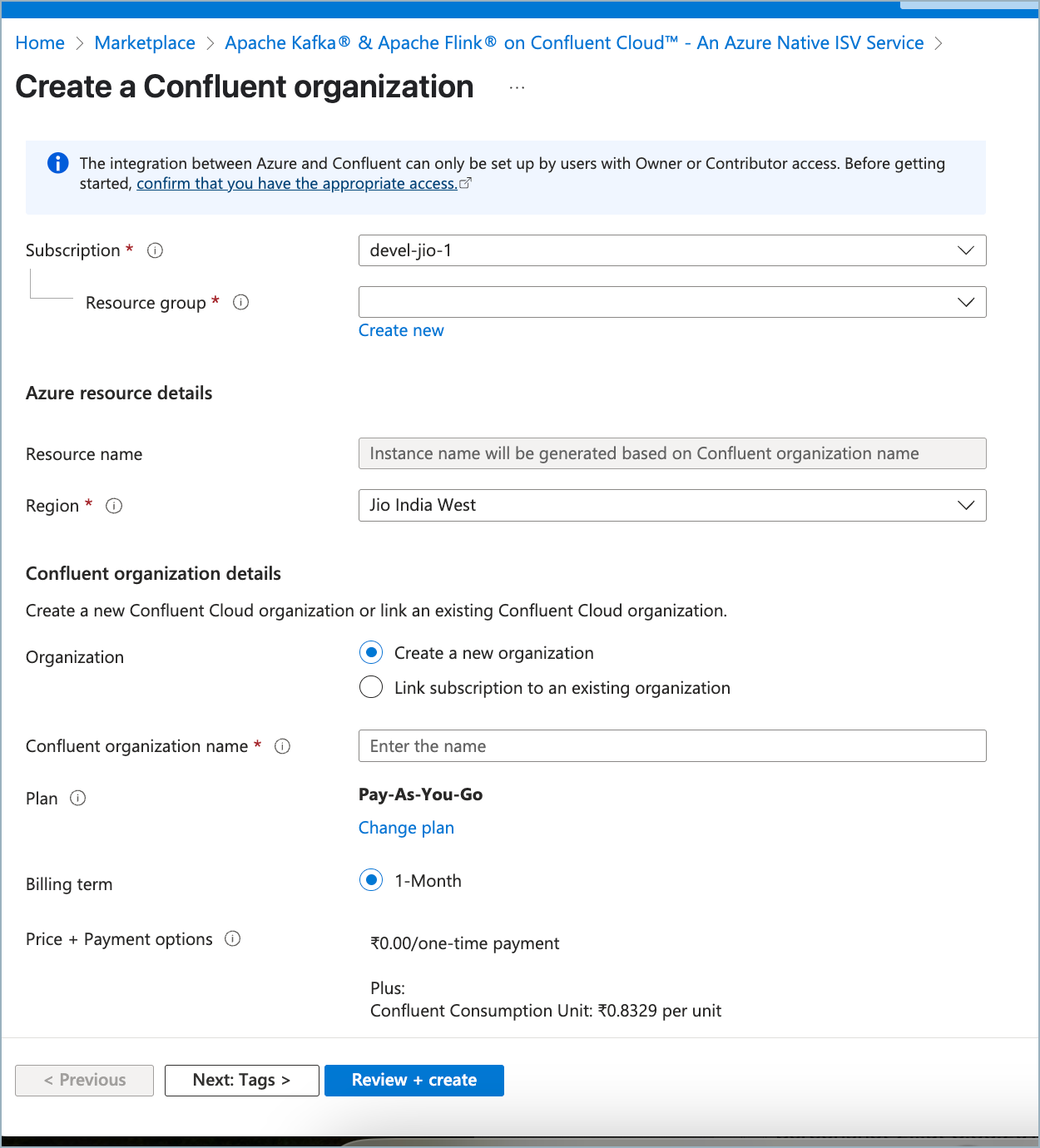 Creating Confluent Cloud Resource Commits