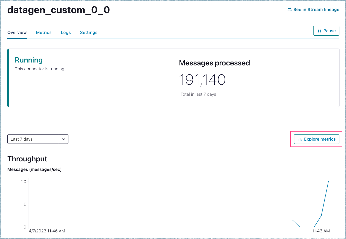 Explore metrics