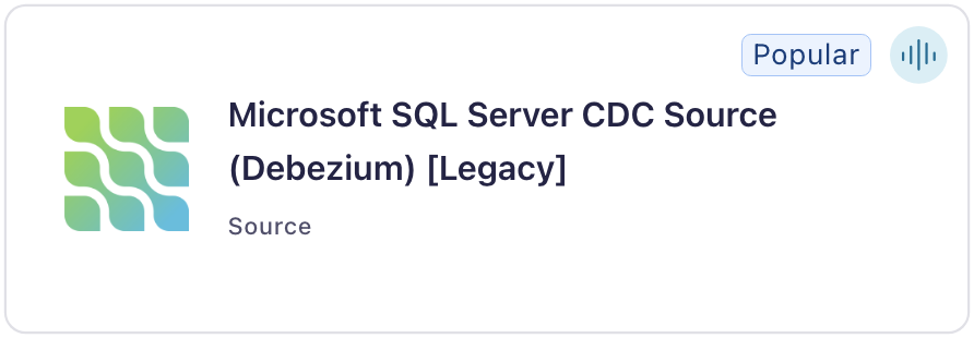 Microsoft SQL Server CDC Source Connector Card