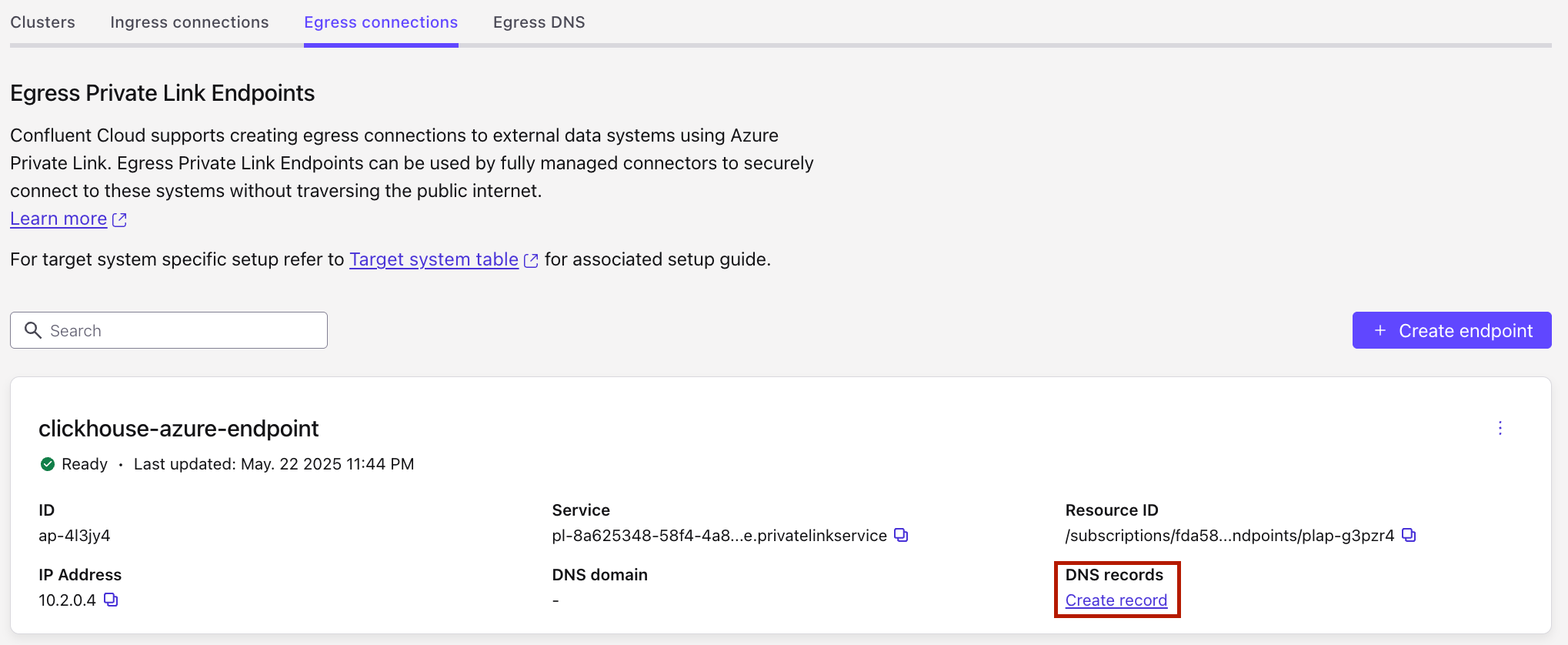 Create DNS record