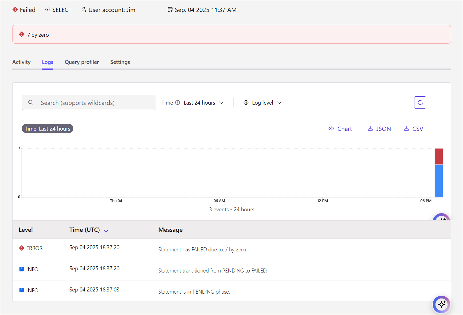 Flink Statement Event Logs