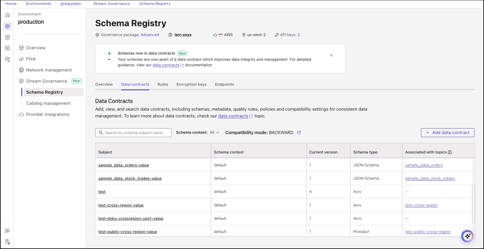 View schemas on Confluent Cloud with Schema Registry Private Networking