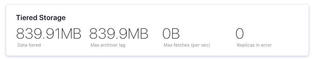 Tiered Storage panel enabled