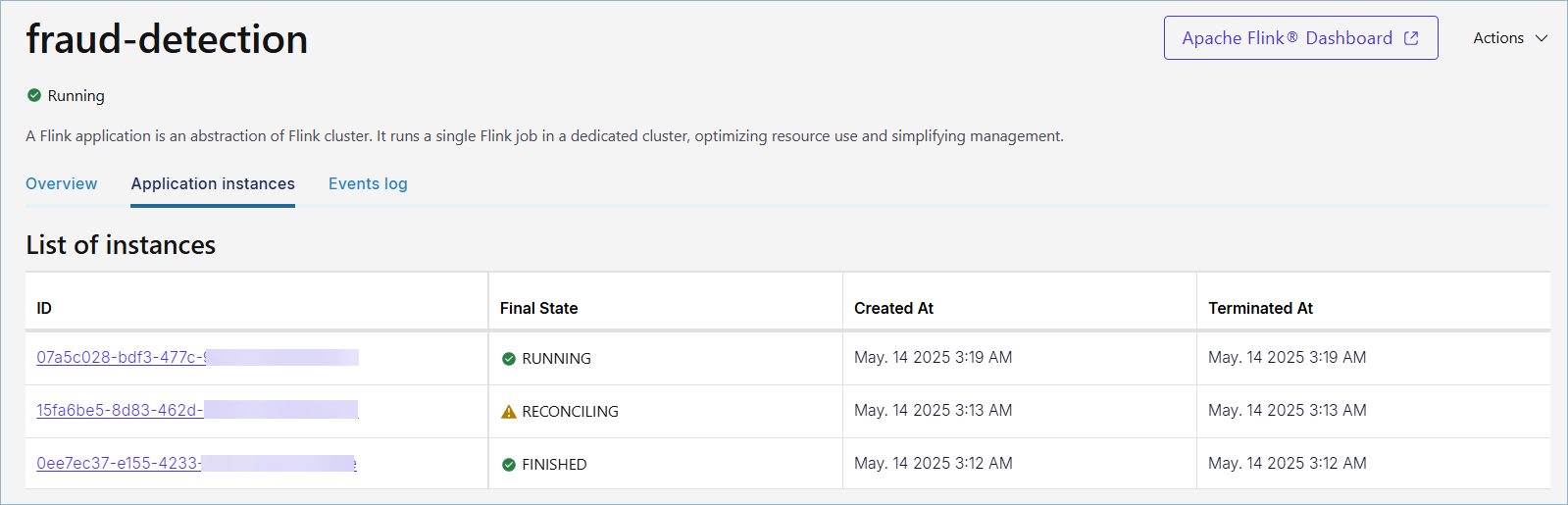 Event log tab in C3++