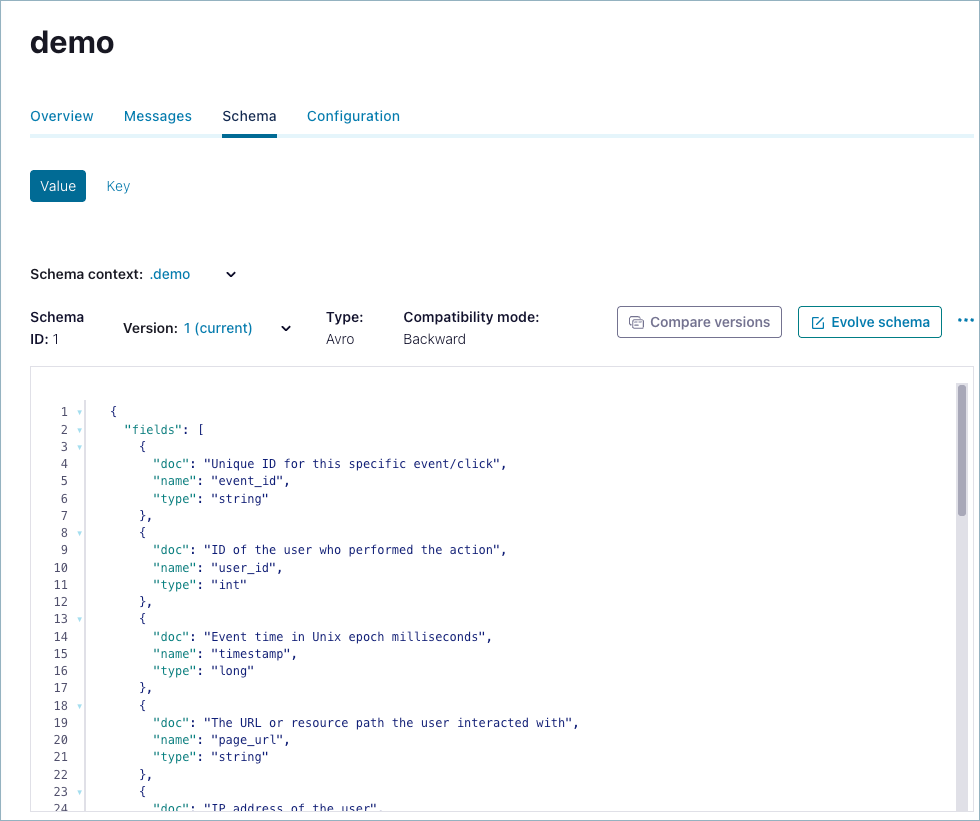 Select a schema context
