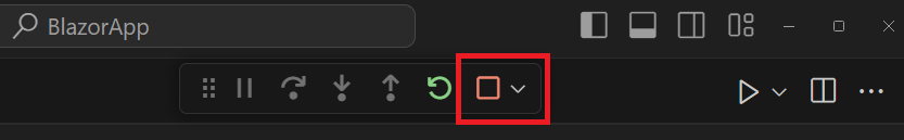 Button to stop the application