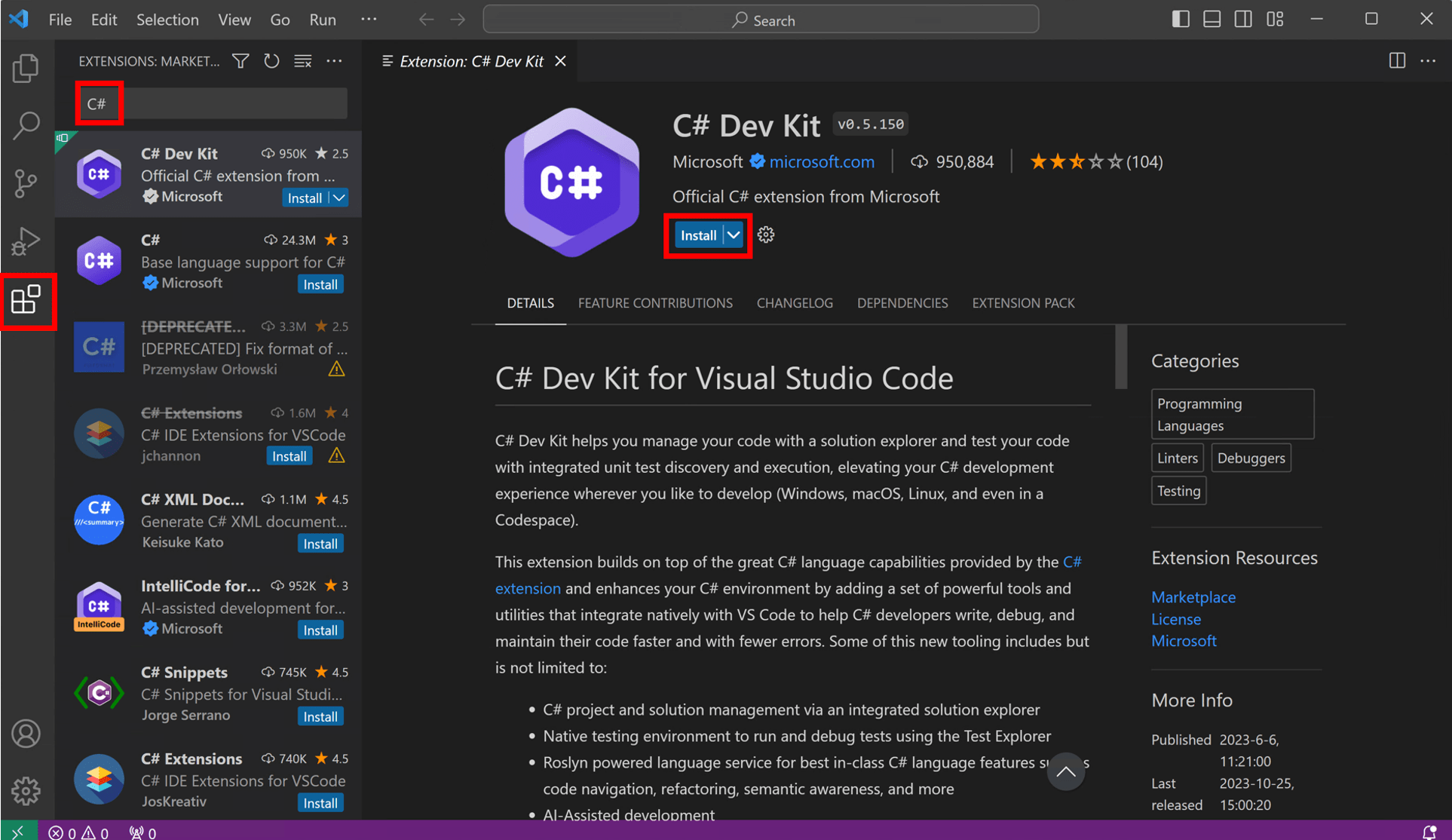 VS Code's C# Dev Kit'
