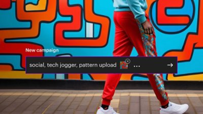 New campaign. social, tech jogger, pattern upload