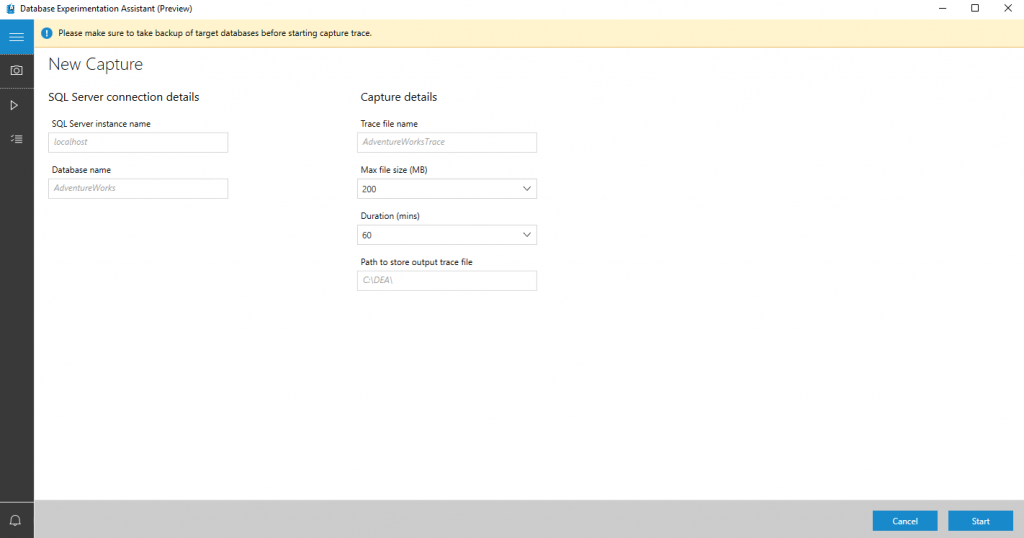 Provide trace capture inputs
