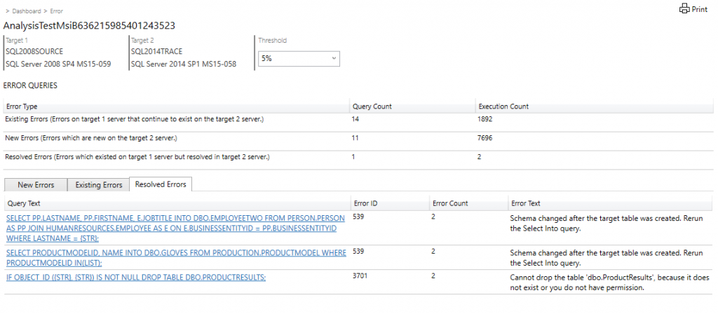 Drill down report queries