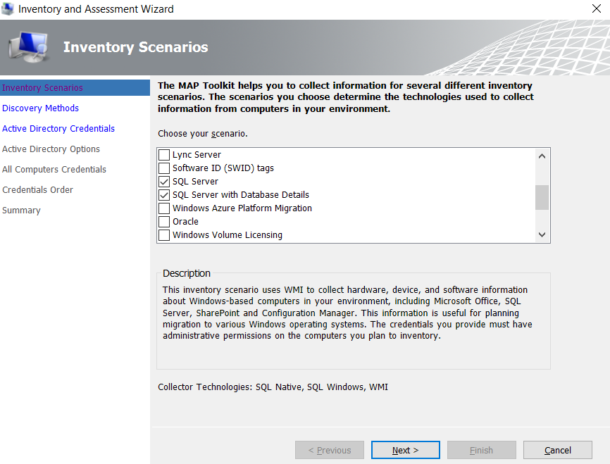 MAP Inventory and Assessment Wizard