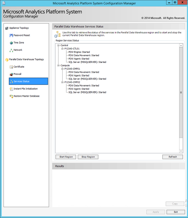 SQL_Server_PDW_DWConfig_ApplPDWServices DWConfig Appliance PDW Services