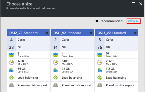 Choose a VM size