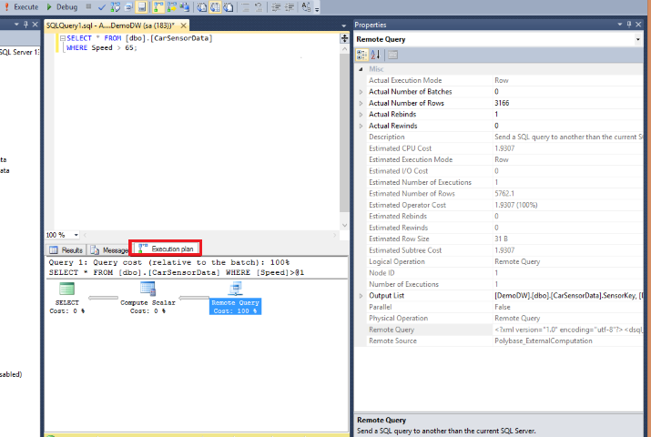 PolyBase query plan