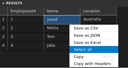 Context menu