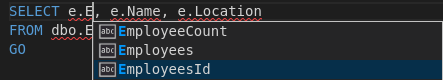 T-SQL IntelliSense