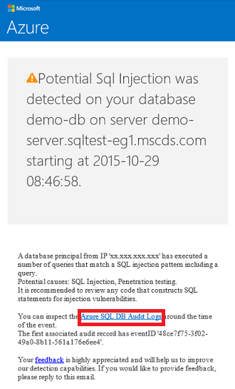 Threat detection email