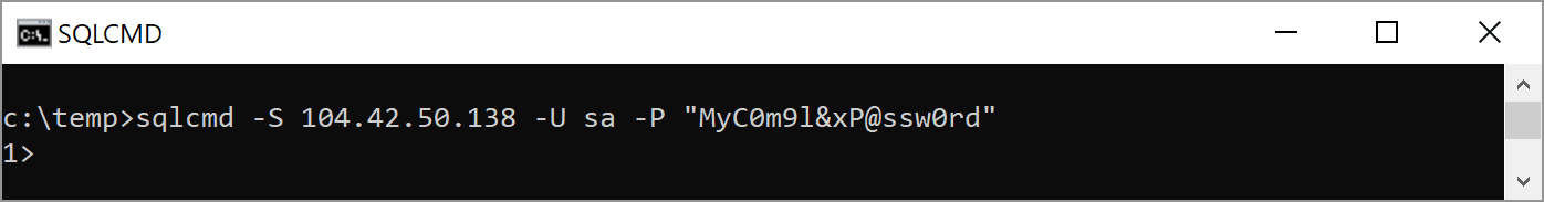 Connect with sqlcmd