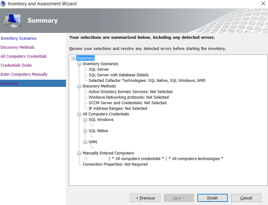 MAP Inventory and Assessment Wizard Summary