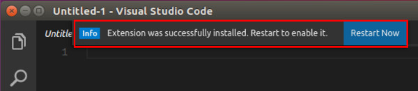 VS Code extension installed successfully