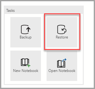 Screenshot that shows Task restore.