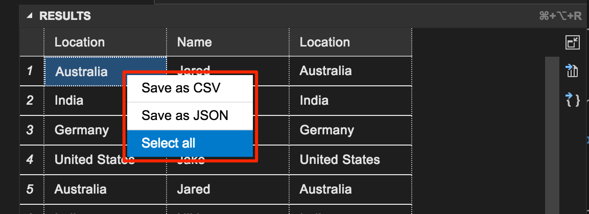 Context menu