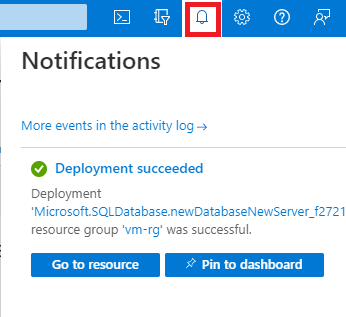 Screenshot shows the Notifications menu with Deployment in progress.