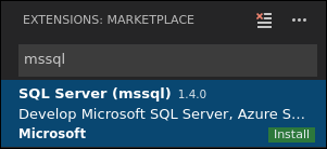 Install the mssql extension