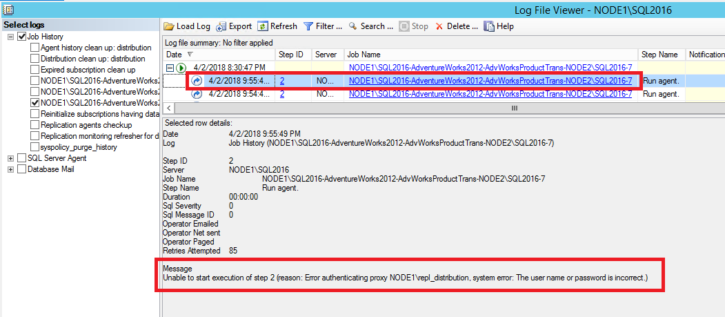 Wrong Password for Dist Agent