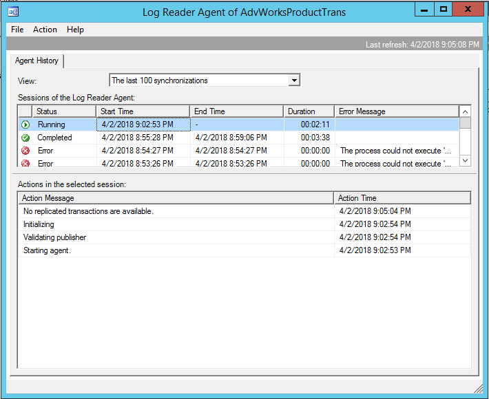 Log Reader Running