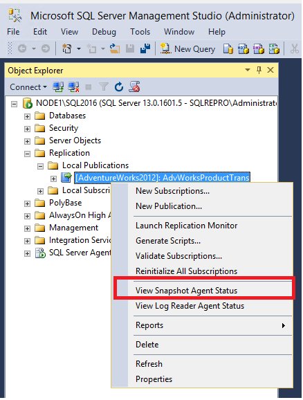 Snapshot Agent Status