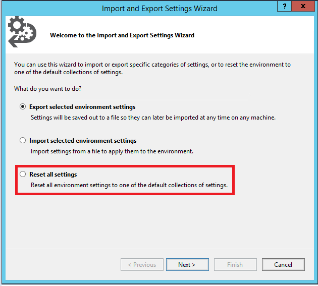 Import + Export Settings