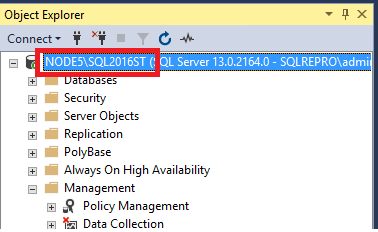 Instance Name in Object Explorer
