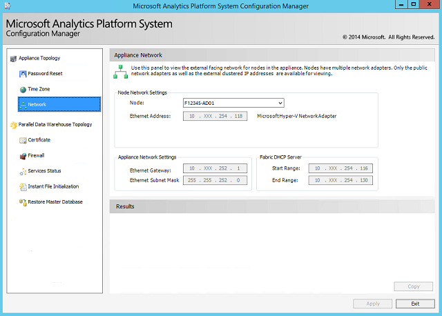 DWConfig Appliance Network