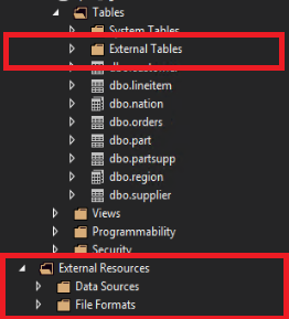 PolyBase objects in SSDT