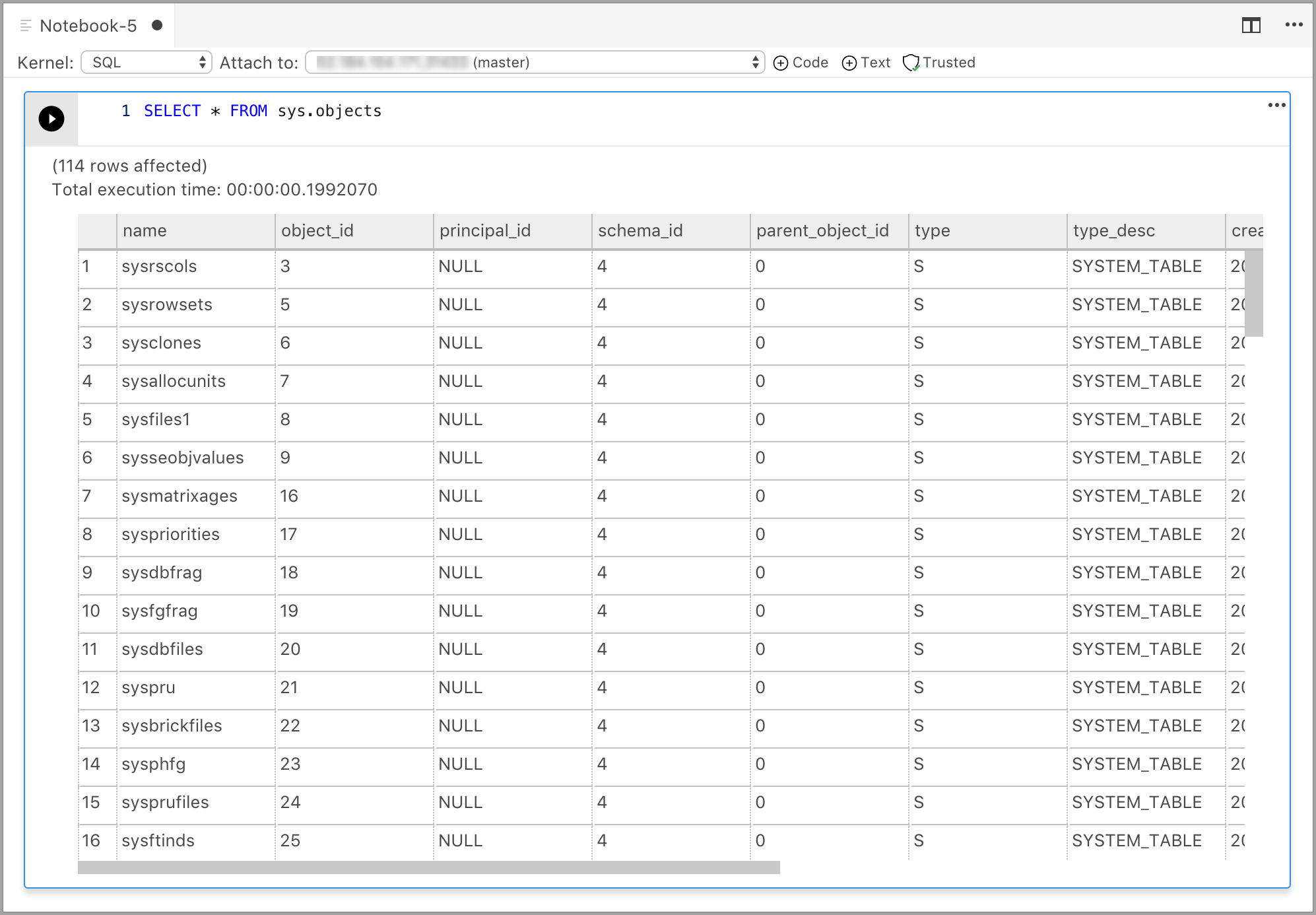 Query results