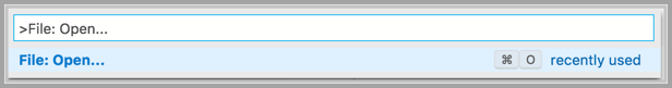 Open the Open File dialog by entering File: Open in the command palette