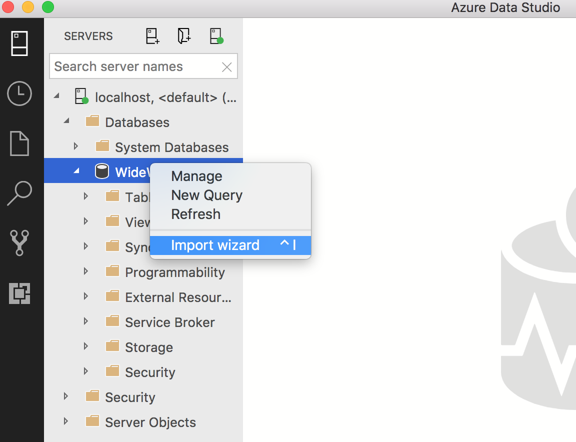 open import wizard
